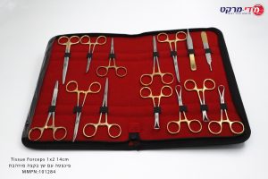 סט סירוס לכלב 14 כלים מוזהבים + מחזיק מחט חותך מוזהב