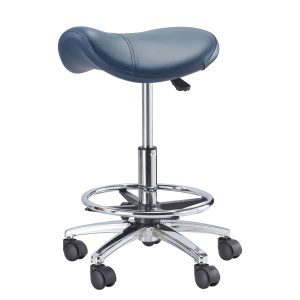 כסא רופא מושב אוכף צבע שחור עם מעמד לרגליים