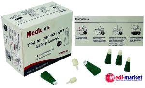 דוקרן בטיחותי עם קפיץ 100 21G יח' למבוגר מדיקפרו