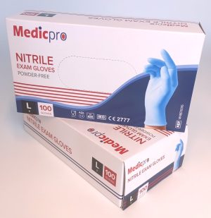 כפפות ניטריל ללא טלק INTCO L מדיקפרו  1/100