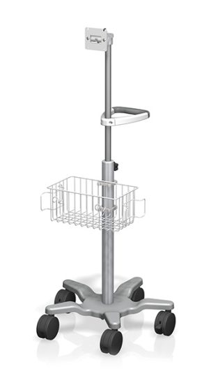 עגלה יעודית למכונת הרדמה עם סלסלה