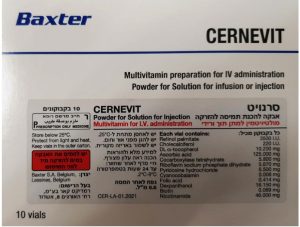 CERNEVIT MULTY VITAMIN FOR 10 VAIL
