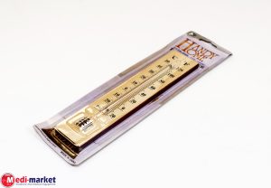 מד חום לקיר מעץ לבן  חום