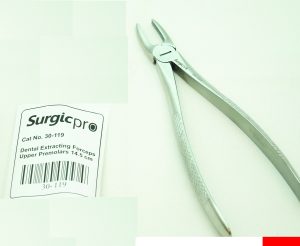 Dental extracting forceps upper premolars 14.5 c