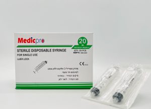 מזרק 20 מ"ל לואר-לוק 1/50 LATEX-FREE מדיקפרו