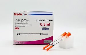 מזרק אינסולין 0.5 מ"ל מחט קבועה 100 31G X 8MM יח' מדיקפרו