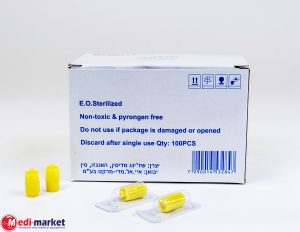 פקק צהוב לאינפוזייה סטרילי מדיקפרו 100 HEPARIN-CAP יחידות