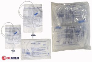 שקיות שתן סטריליות 2 ליטר עם ברז ושסתום T , מדיקפרו