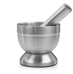 מכתש ועלי מנירוסטה גודל 8.5 ס"מ פנימי קוטר חיצוני 10 ס"מ