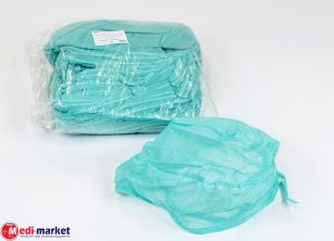 כובע רופא עם קשירה מאחור, ירוק, מדיקפרו, 50 יח'