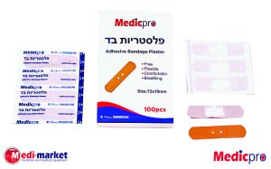 פלסטריות בד 72 מ"מ 19 X מ"מ מדיקפרו 100יח'