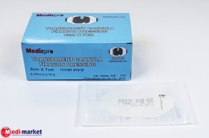 קיבוע לעירוי, מדיקפרו שקוף PU משונץ 6*7ס"מ 1/100