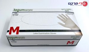 כפפות לטקס TAGUM מידה M עם אבקה 100 יח'
