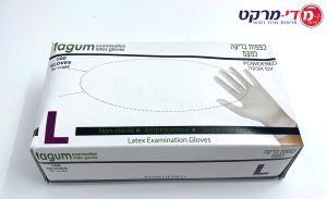 כפפות לטקס TAGUM מידה L עם אבקה 100 יח'