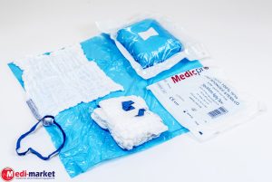 מפיות בטן 45*45ס"מ,מדיקפרו+פס זיהוי, 17 חוטים , סטר' 5 יח'