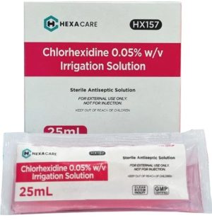 Hexacare Chlorhexidine 0.05%Solution 25ml w/vX 20 Irrigatio